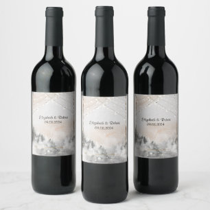 Étiquette Pour Bouteilles De Vin Forêt Arbres Bois Sylvestre