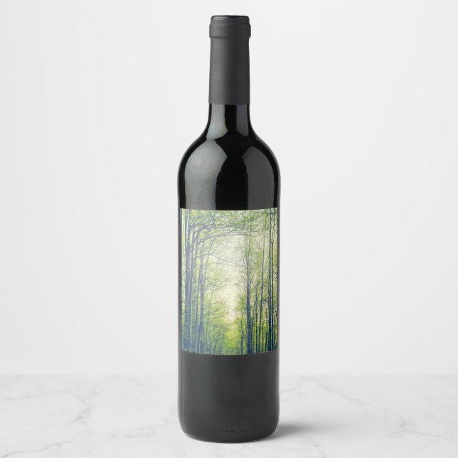 Étiquette Pour Bouteilles De Vin Forêt mystique (Devant)