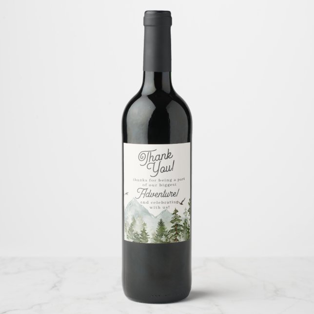 Étiquette Pour Bouteilles De Vin Forêt Woodland Adventure Attend (Devant)