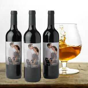 Étiquette Pour Bouteilles De Vin Forever a une belle bague Fiançailles photo modern