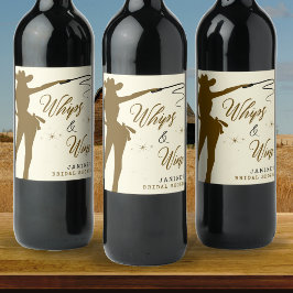 Étiquette Pour Bouteilles De Vin Fouet & Cowgirl Vin Mariage