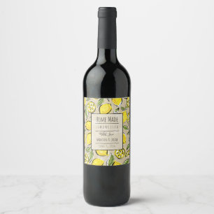 Étiquette Pour Bouteilles De Vin Foyer de la maison Lemon Sweet Home