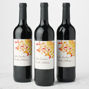 Étiquette Pour Bouteilles De Vin Fraîcheur Citrus Foliage Mariage