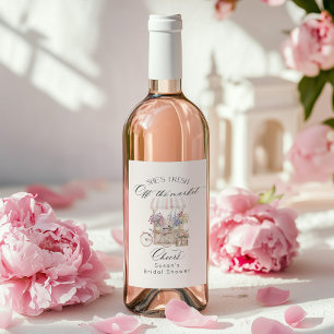 Étiquette Pour Bouteilles De Vin Frais débarqué du Marché Chariot de Fleurs pour la