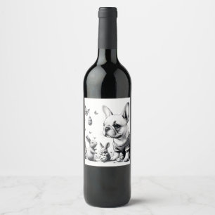 Étiquette Pour Bouteilles De Vin Français et lapins