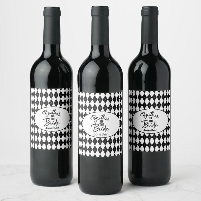 Étiquette Pour Bouteilles De Vin Frère de la mariée personnalisée (Bouteilles)