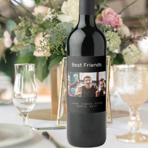 Étiquette Pour Bouteilles De Vin Friends photo men guys black
