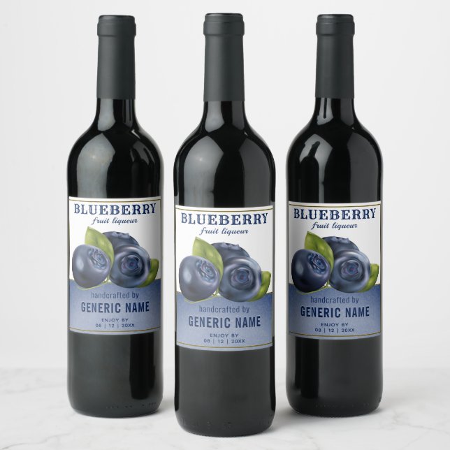 Étiquette Pour Bouteilles De Vin Fruit aux bleuets (Bouteilles)