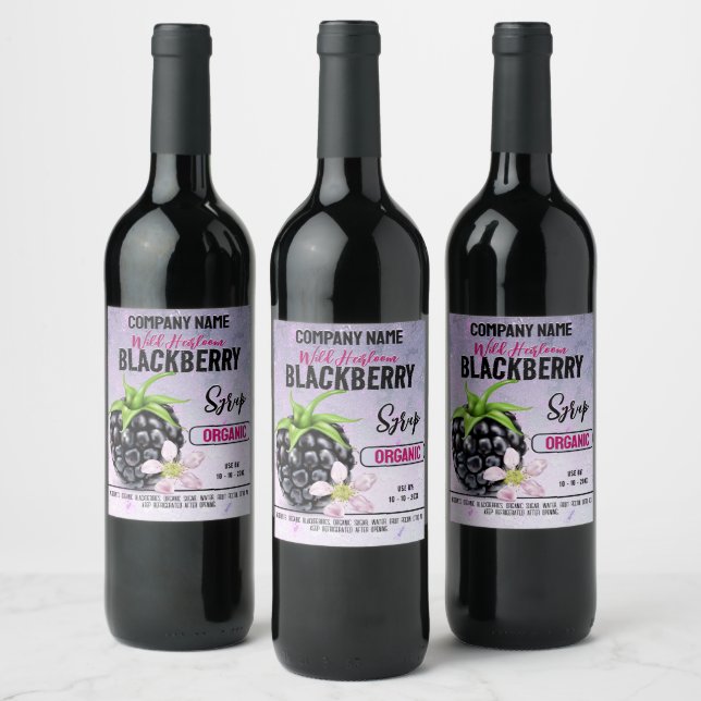 Étiquette Pour Bouteilles De Vin Fruit Blackberry (Bouteilles)