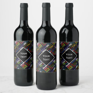 Étiquette Pour Bouteilles De Vin Fun 70th Birthday Party monogram