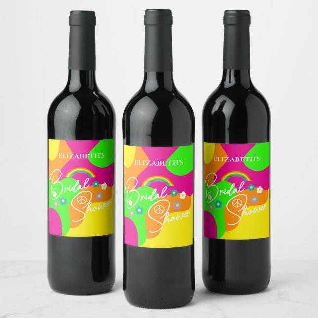 Étiquette Pour Bouteilles De Vin Funky Retro Bridal Shower (Bouteilles)