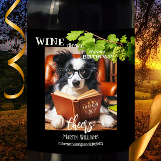 Étiquette Pour Bouteilles De Vin Funny Chien de travail agile Anniversaire