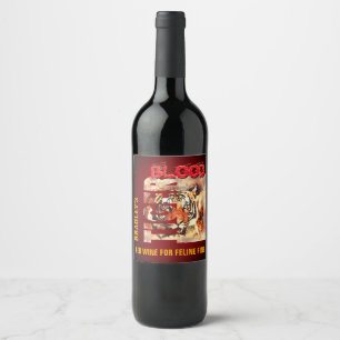 Étiquette Pour Bouteilles De Vin Funny Elegant Tiger Blood