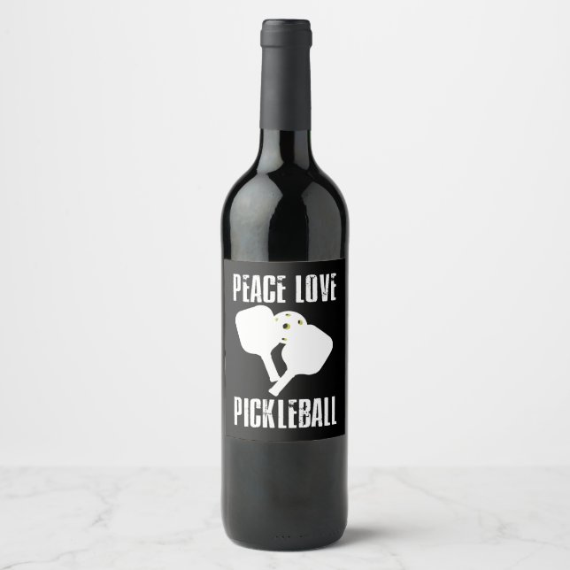 Étiquette Pour Bouteilles De Vin Funny Pickleball (Devant)