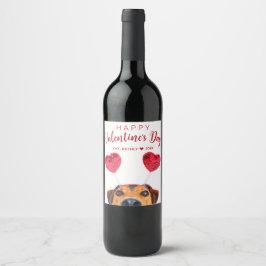 Étiquette Pour Bouteilles De Vin Funny Valentine's Day mignon Chien Coeur Headband