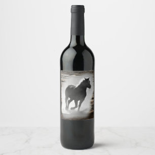 Étiquette Pour Bouteilles De Vin Galloping de Wild Horse