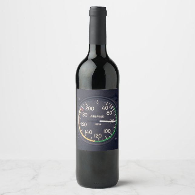 Étiquette Pour Bouteilles De Vin Gauge de l'Airspeed (Devant)