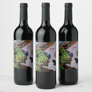 Étiquette Pour Bouteilles De Vin géant coloré de la culture thaïlandaise sur le fle