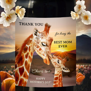 Étiquette Pour Bouteilles De Vin Giraffes adorables Fête des Mères