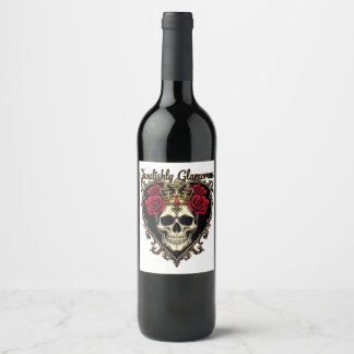 Étiquette Pour Bouteilles De Vin Glamour glacé, Halloween Design Élégant