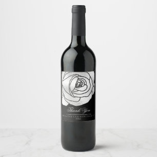Étiquette Pour Bouteilles De Vin Glamour, Rose argenté