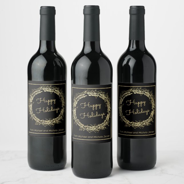 Étiquette Pour Bouteilles De Vin Gold Wreath (Bouteilles)