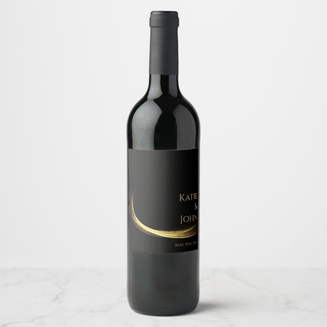 Étiquette Pour Bouteilles De Vin Golden Elegance-Mariage- (Devant)