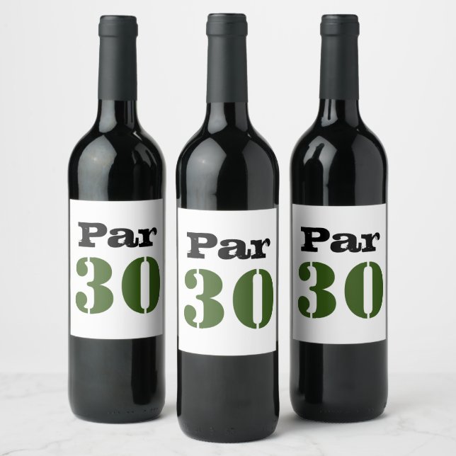 Étiquette Pour Bouteilles De Vin Golf 30th Birthday Par fête avec numéro (Bouteilles)