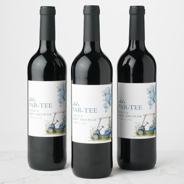 Étiquette Pour Bouteilles De Vin Golf Let's Par-tee Boy Baby Shower (Bouteilles)