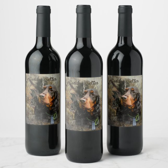 Étiquette Pour Bouteilles De Vin Gordon Setter (Bouteilles)