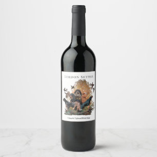 Étiquette Pour Bouteilles De Vin Gordon Setter, saison de chasse