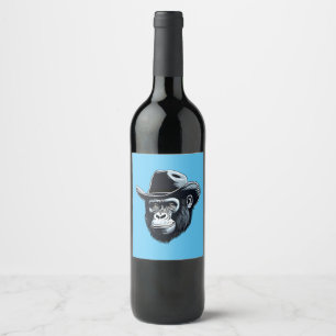 Étiquette Pour Bouteilles De Vin Gorilla Cowboy