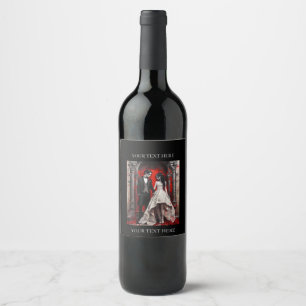 Étiquette Pour Bouteilles De Vin Goth Wedding Couple Quitter l'Eglise