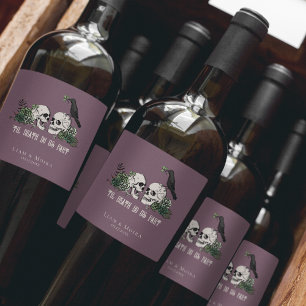 Étiquette Pour Bouteilles De Vin Gothique Violet jusqu'à la mort Crâne vert irlanda