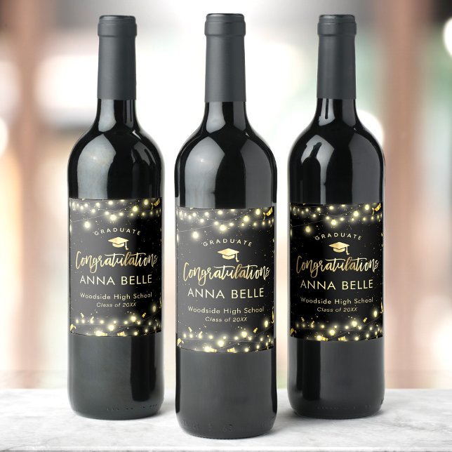 Étiquette Pour Bouteilles De Vin Graduation personnalisée Classe personnalisée de 2 (Créateur téléchargé)