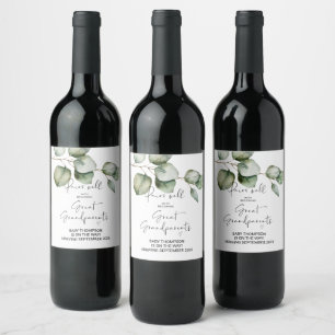 Étiquette Pour Bouteilles De Vin Grand-parents Grossesse Faire-part Parents