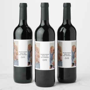 Étiquette Pour Bouteilles De Vin Grand-parents personnalisés Étiquette de bouteille