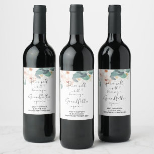 Étiquette Pour Bouteilles De Vin Grand-père pour être de nouveau père Faire-part de