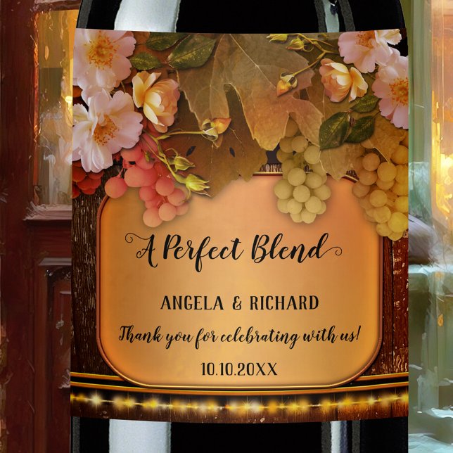 Étiquette Pour Bouteilles De Vin Graphe romantique et label de Roses Wine (Créateur téléchargé)