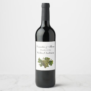 Étiquette Pour Bouteilles De Vin Grappe de Raisins Verts Fond de Couleur DIY