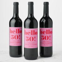Gras moderne simple amusant rose et rouge 50e anni