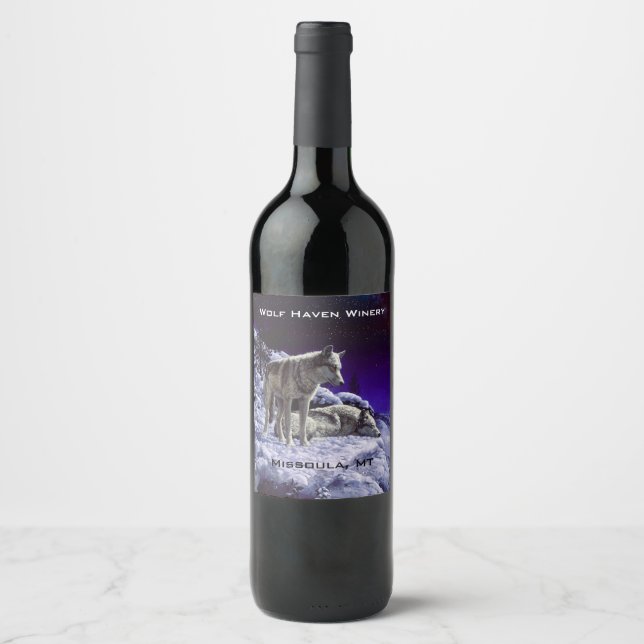 Étiquette Pour Bouteilles De Vin Gray Wolves (Devant)