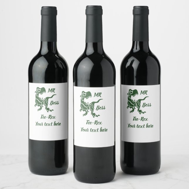 Étiquette Pour Bouteilles De Vin Green Trex le Boss Dino (Bouteilles)