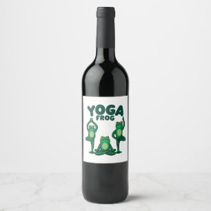 Étiquette Pour Bouteilles De Vin Grenouilles de yoga
