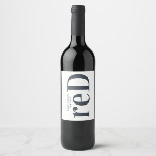 Étiquette Pour Bouteilles De Vin Gros Monogramme Moderne Simple