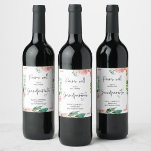 Étiquette Pour Bouteilles De Vin Grossesse Bébé Faire-part Grand-parents pour gagne