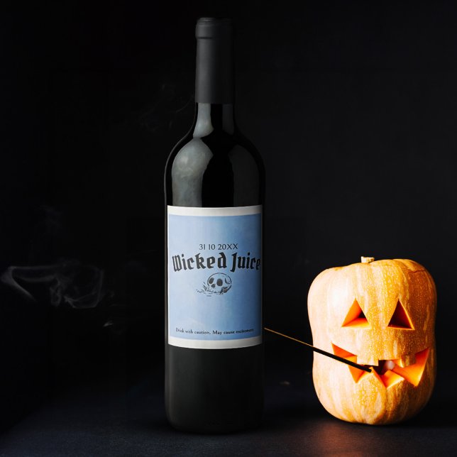 Étiquette Pour Bouteilles De Vin Grunge Retro Black Halloween Party (Créateur téléchargé)
