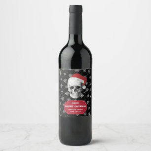 Étiquette Pour Bouteilles De Vin Grunge Skull Père Noël