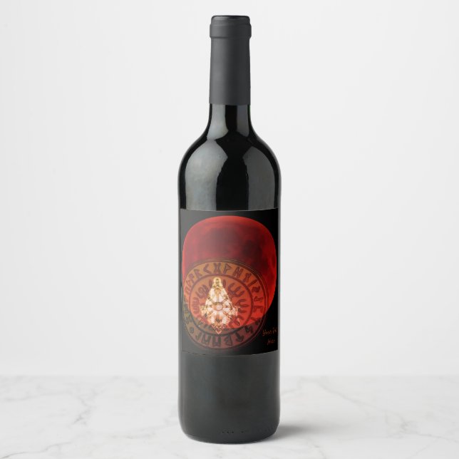Étiquette Pour Bouteilles De Vin Guerrier maçonnique (Devant)