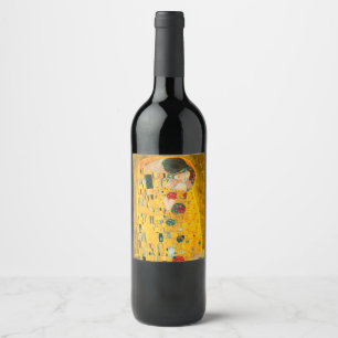 Étiquette Pour Bouteilles De Vin Gustav Klimt Le Baiser